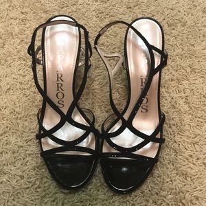Caparros Black w Black Crystal Evening Sandals